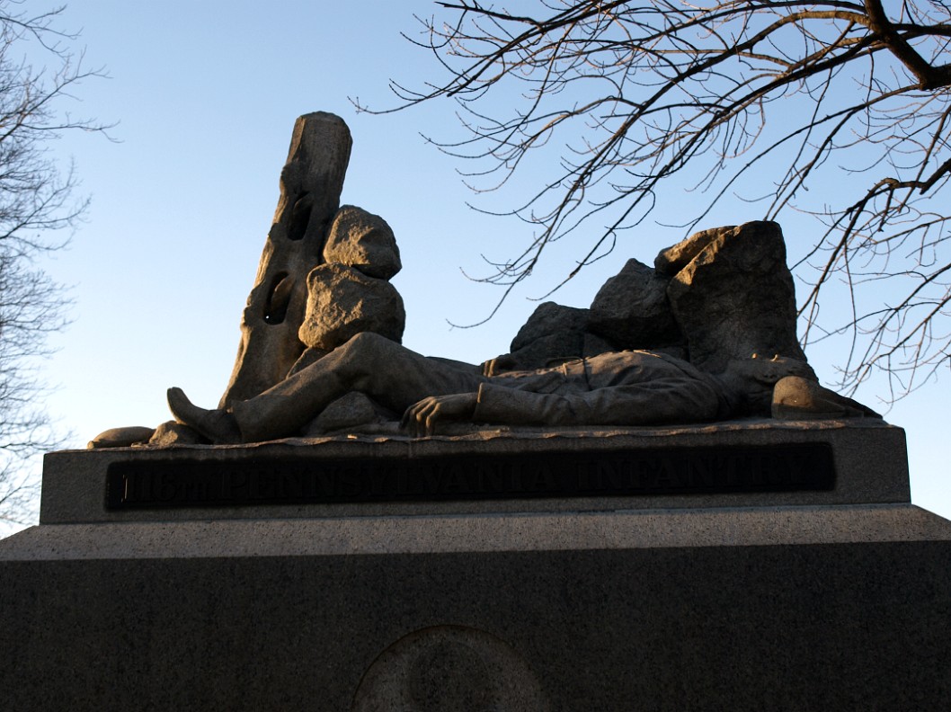 Fallen Soldier Atop the Pennsylvania Irish Brigade's Monument Fallen Soldier Atop the Pennsylvania Irish Brigade's Monument